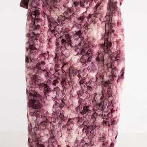 Dark Purple Luxe Faux Fur Throw Blanket